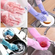Washing Gloves Silicone Waterproof Insulated Gloves Bathroom Kitchen and Bathroom Cleaning Car Wash Multi-purpose Gloves